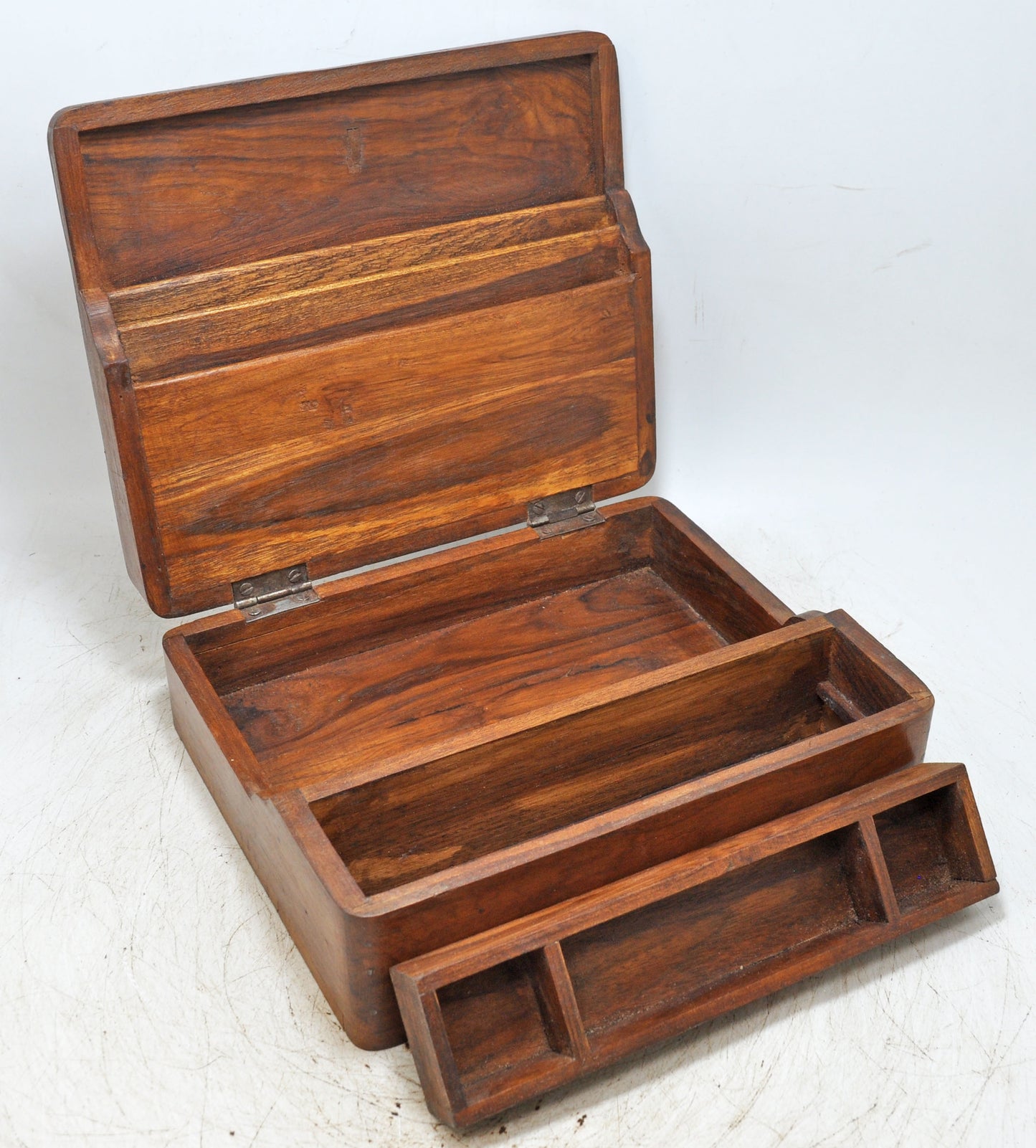 Vintage Wooden Folding Storage Box Original Old Hand Crafted