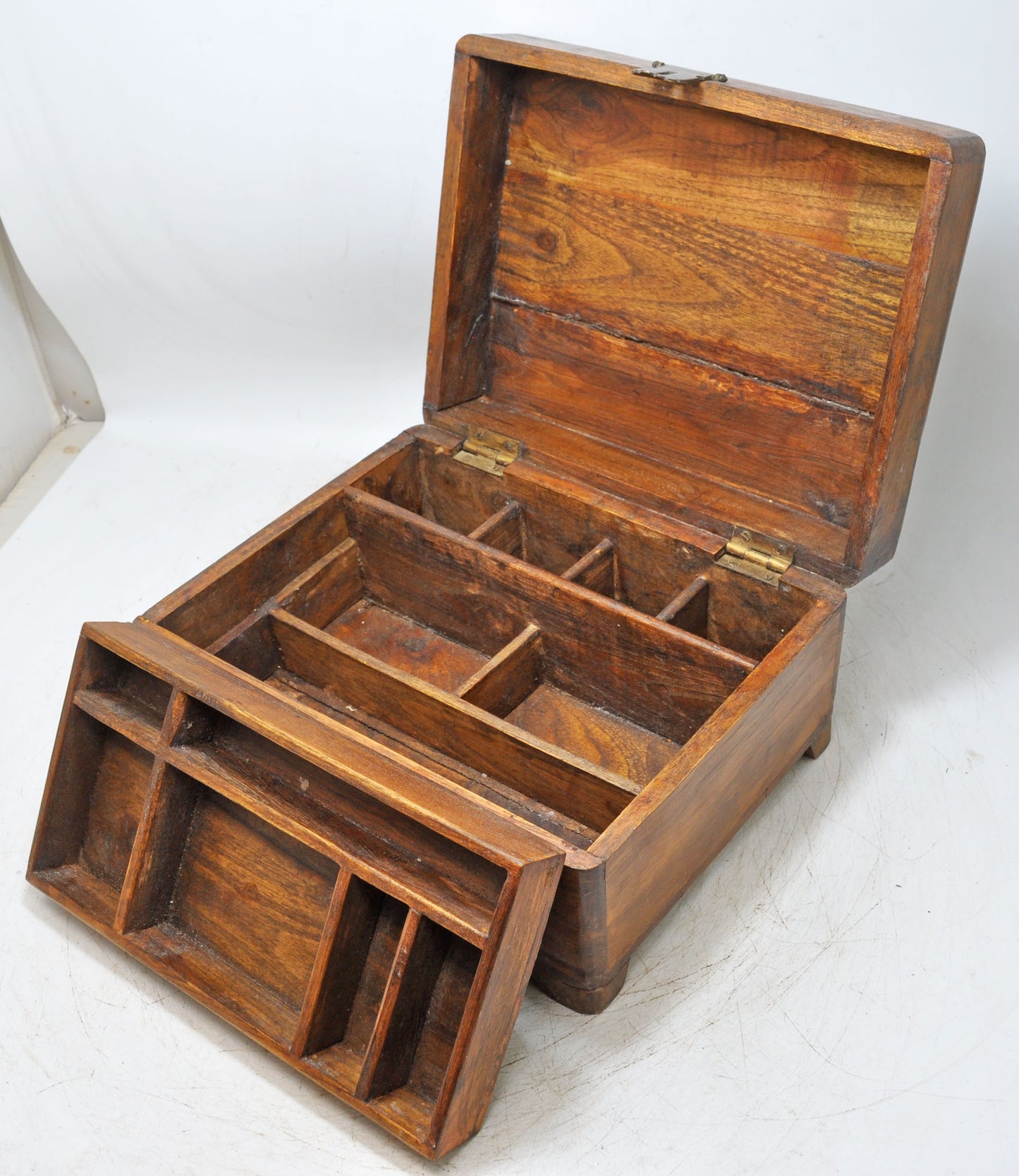 Antique Wooden Shopkeepers Cash Money Box Original Old Hand Crafted