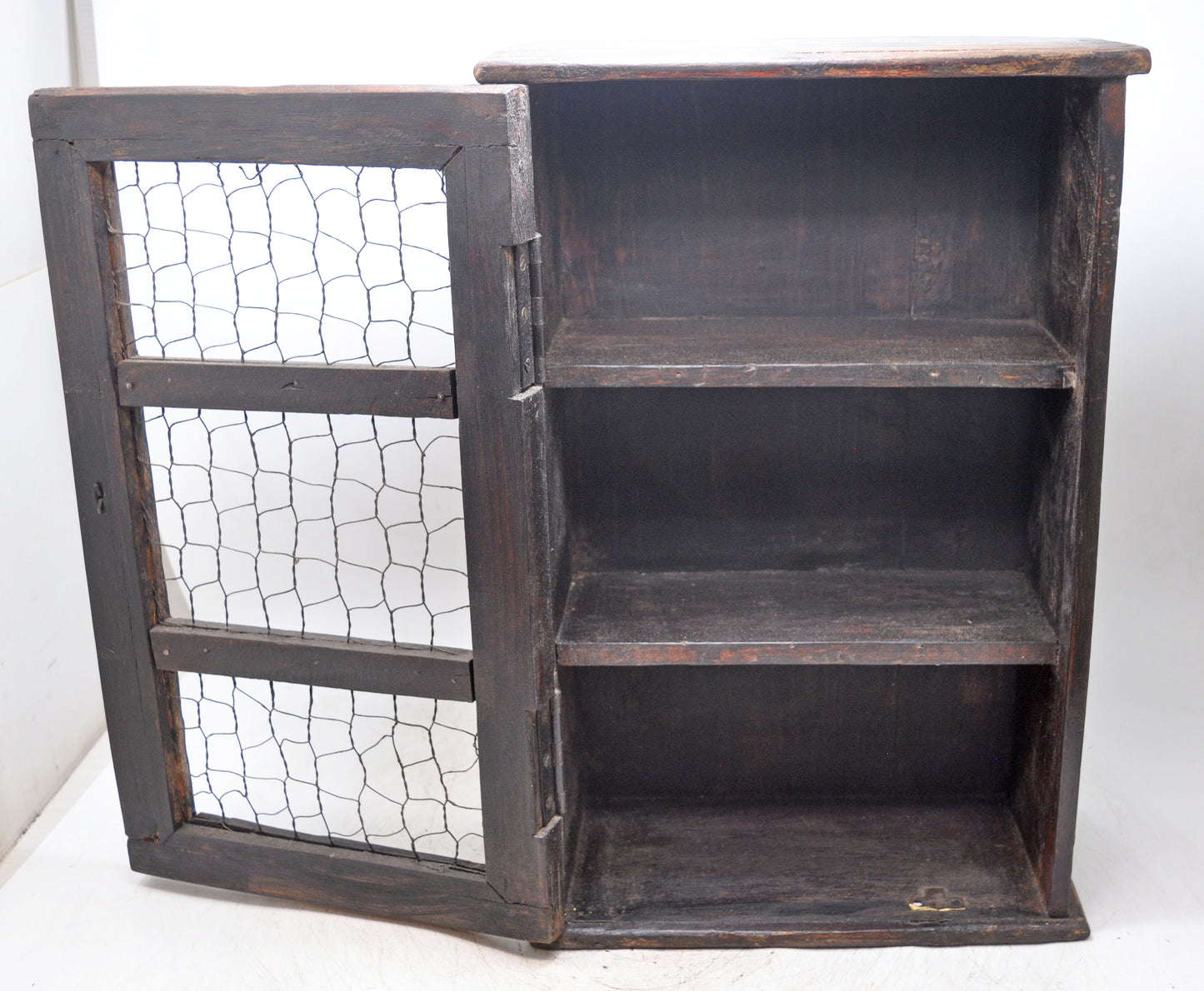 Vintage Wooden Wall Hanging Storage Cabinet Box Original Old Hand Crafted