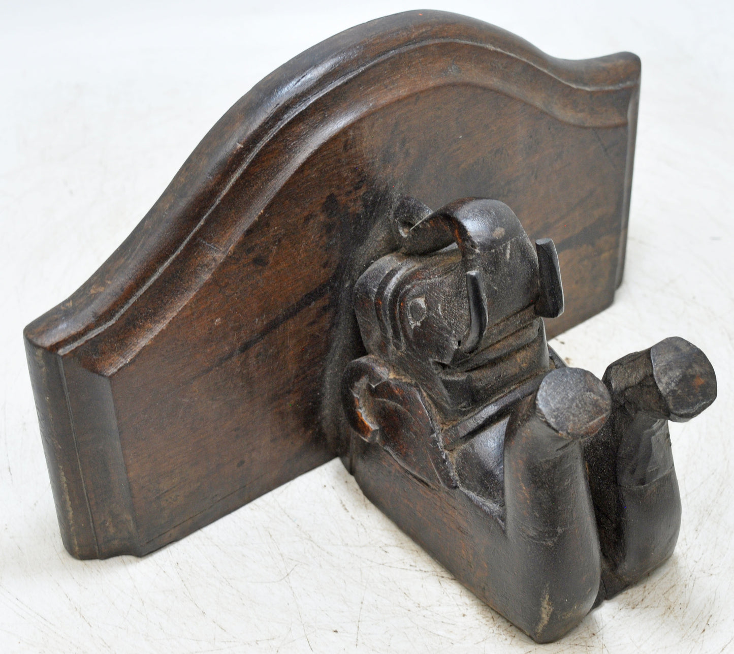 Vintage Wooden Elephant Design Wall Hanging Shelf Original Old Hand Carved
