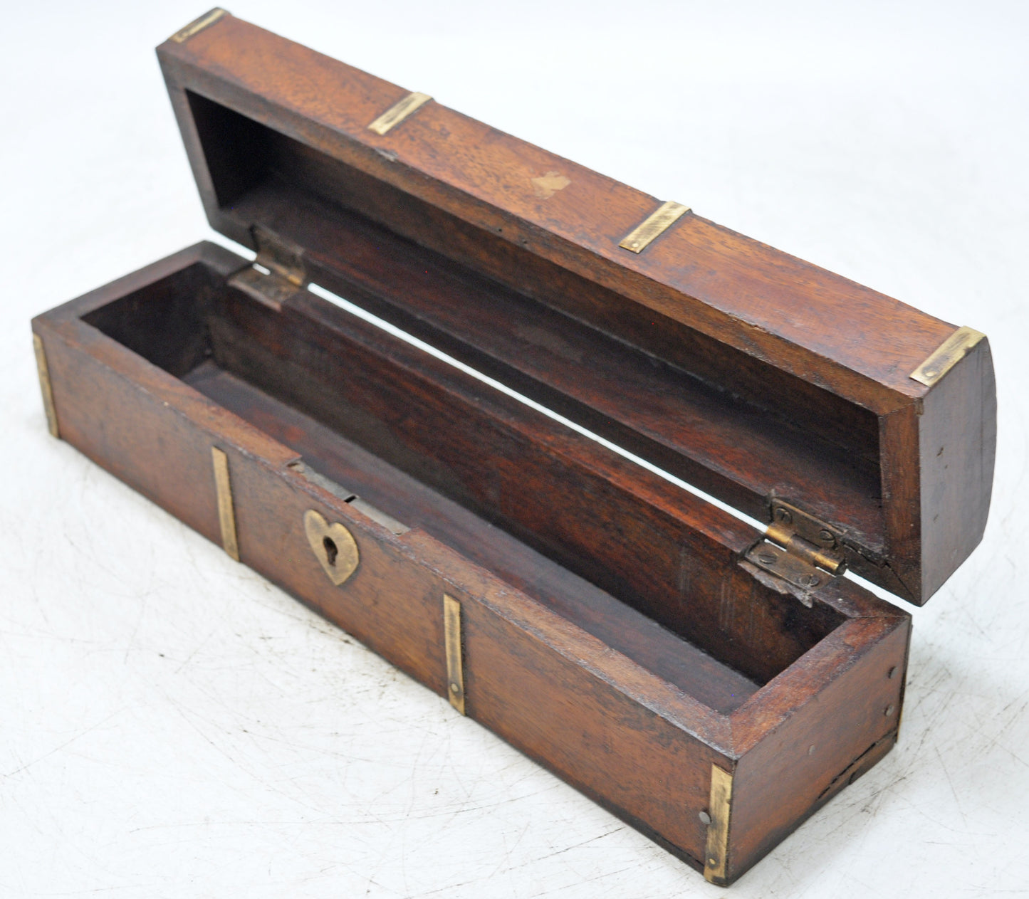 Vintage Wooden Long Pencil Stationary Box Original Old Hand Crafted