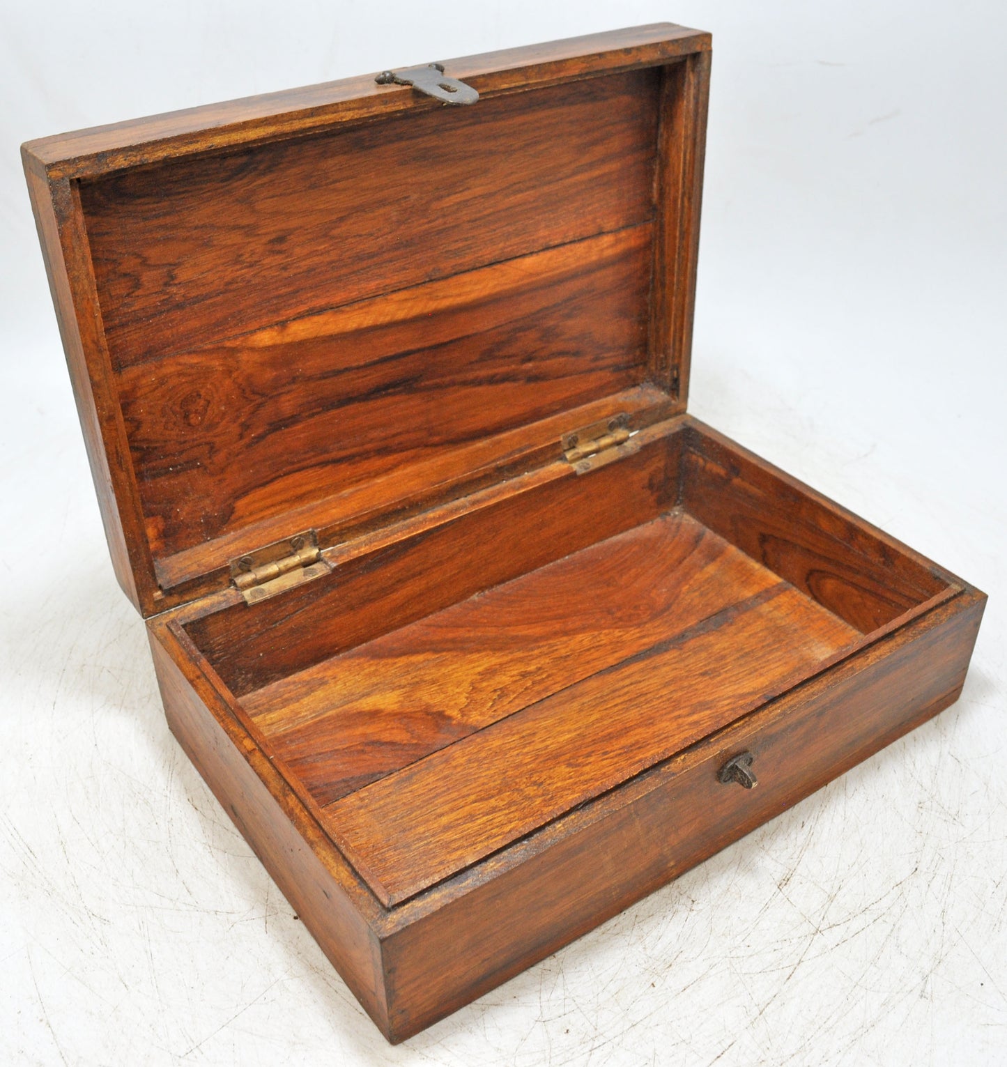 Vintage Wooden Storage Box Original Old Hand Crafted Painted