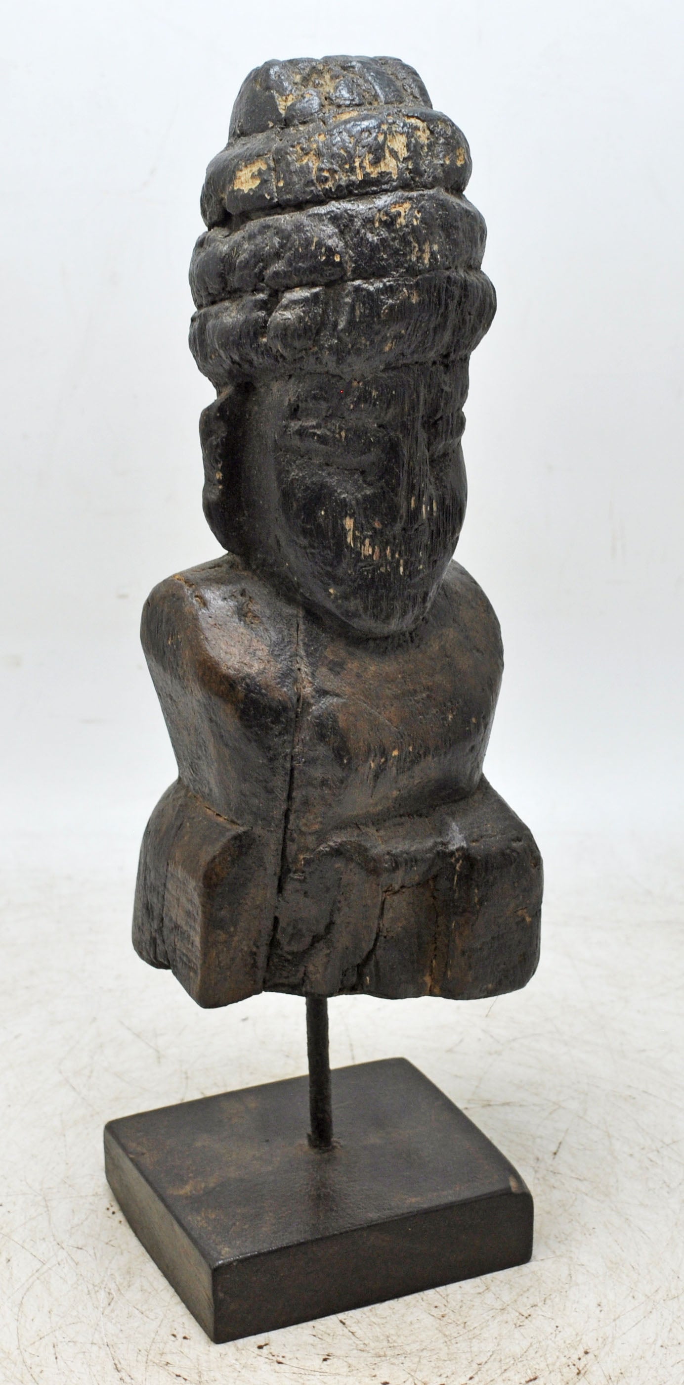 Vintage Wooden Musician Man Figurine Original Old Hand Carved