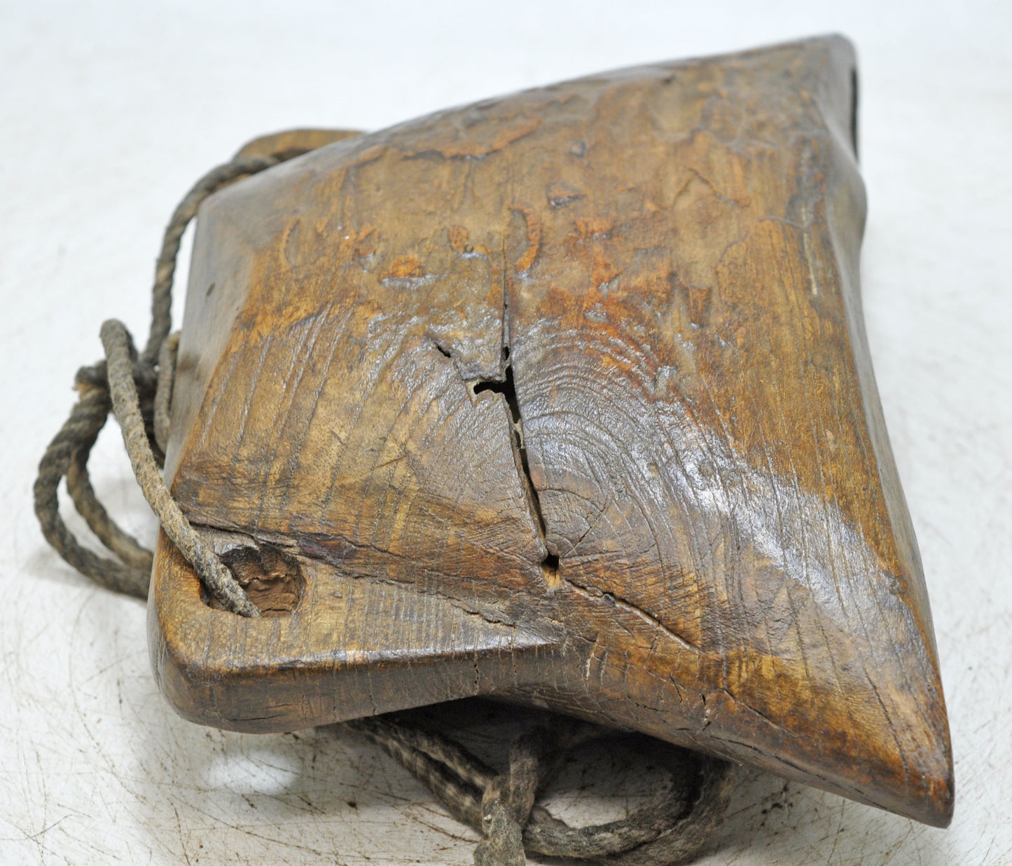 Antique Wooden Animals Cow Bell Original Old Hand Carved