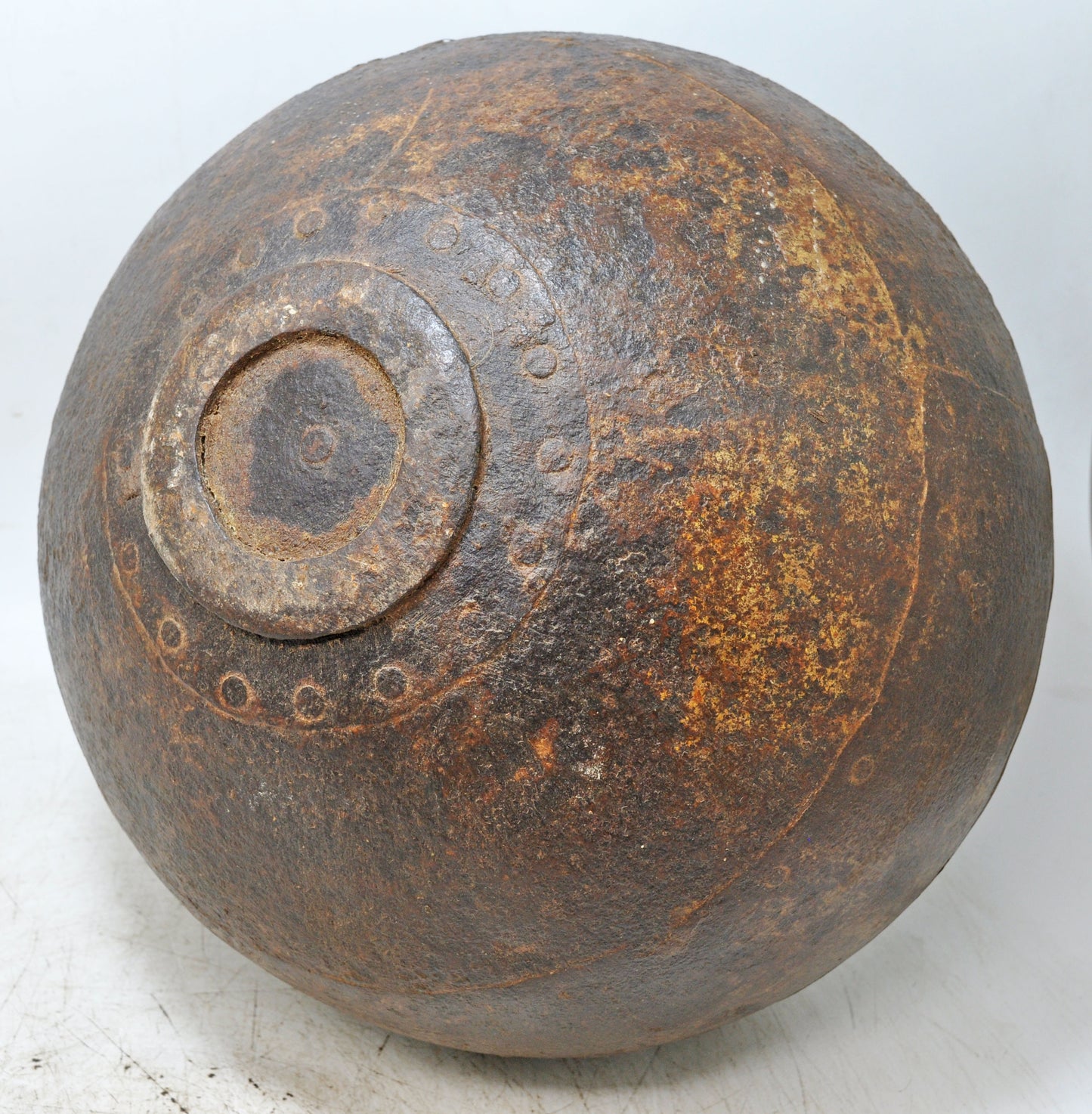 Antique Iron Round Kitchenware Large Water Storage Matka Pot Original Old Hand Engraved