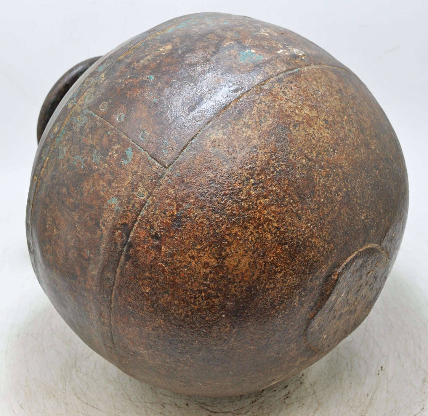Antique Iron Round Kitchenware Large Water Storage Matka Pot Original Old Hand Engraved