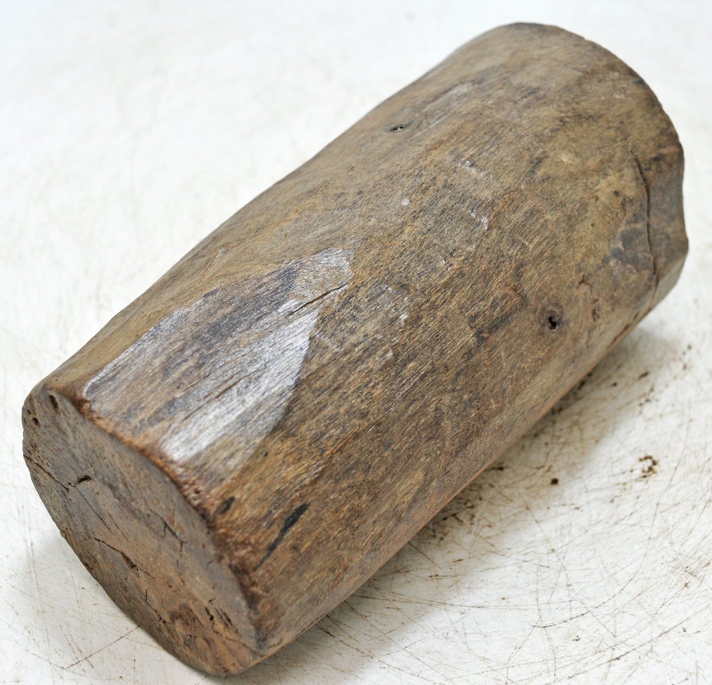 Antique Wooden Round Grain Measurement Paili Pot Original Old Hand Carved