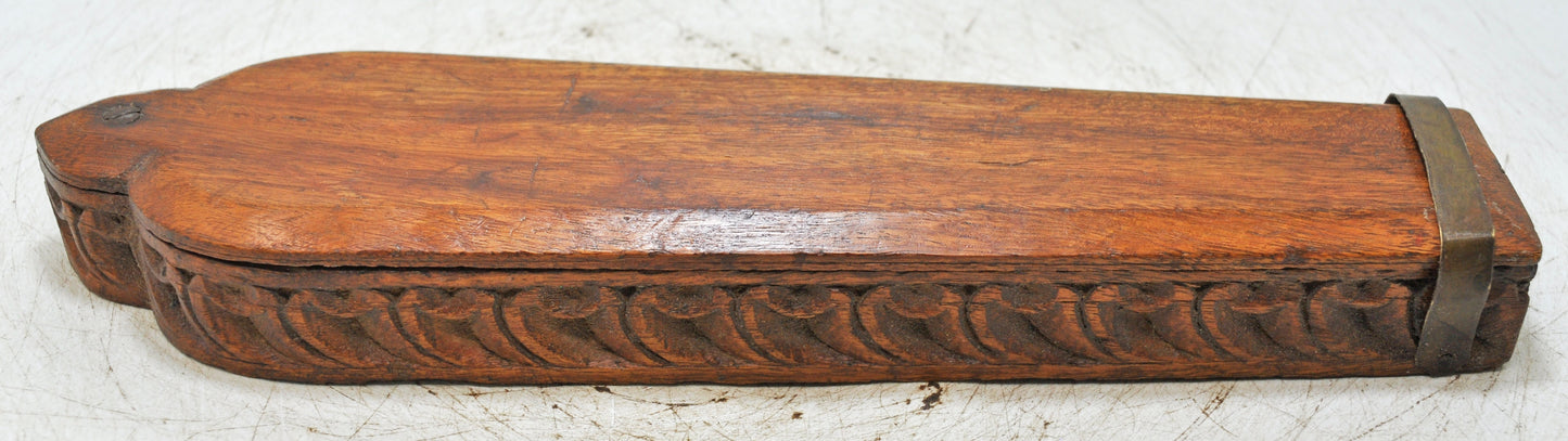 Antique Wooden Kitchenware Spice Box Original Old Hand Carved