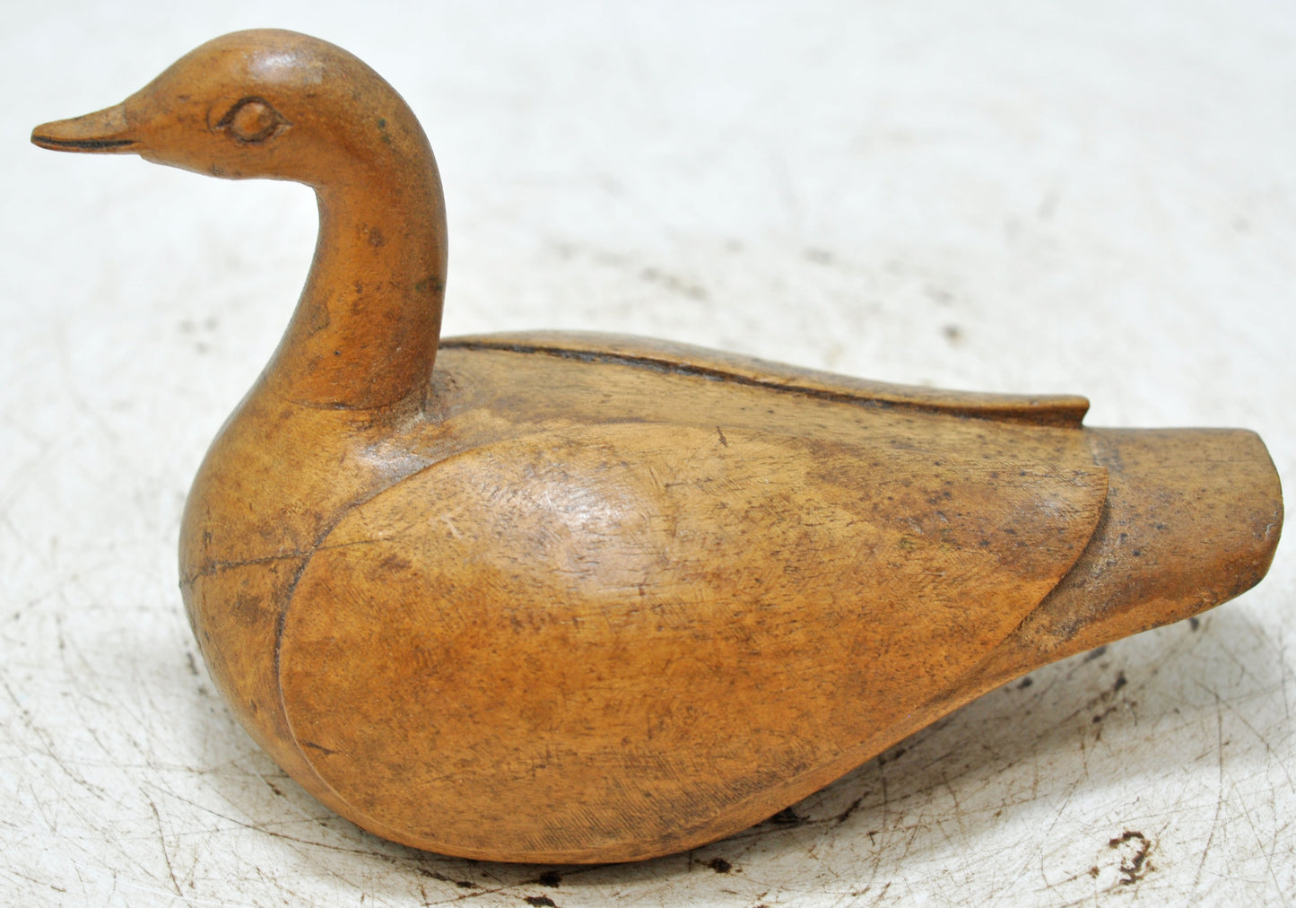 Vintage Wooden Duck Figurine Original Old Hand Carved