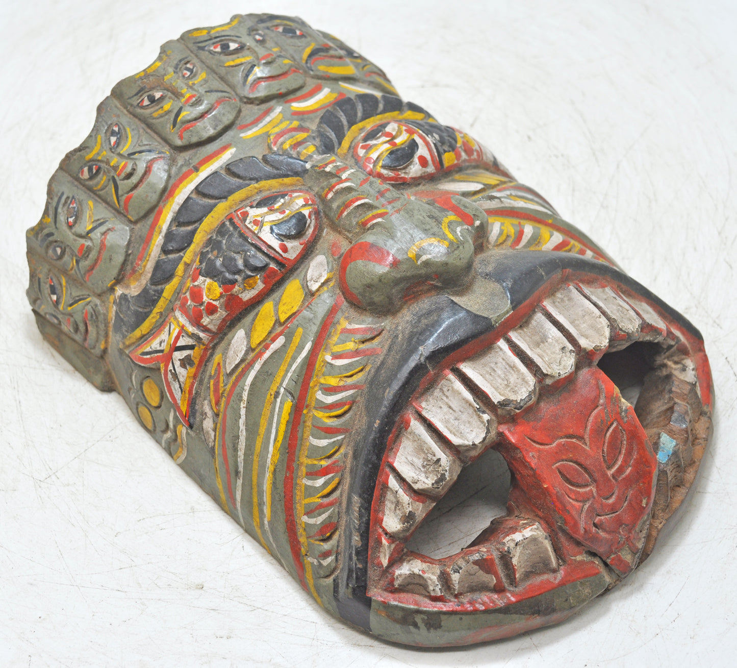 Antique Wooden Tribal Demon Mask Original Old Fine Hand Carved Painted