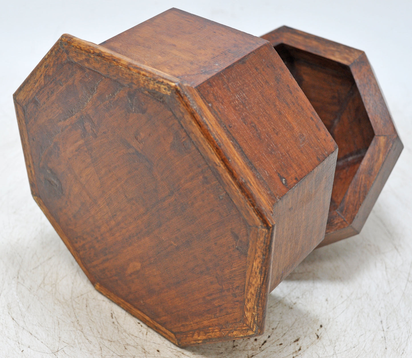 Vintage Wooden Dome Shaped Storage Box Original Old Hand Crafted