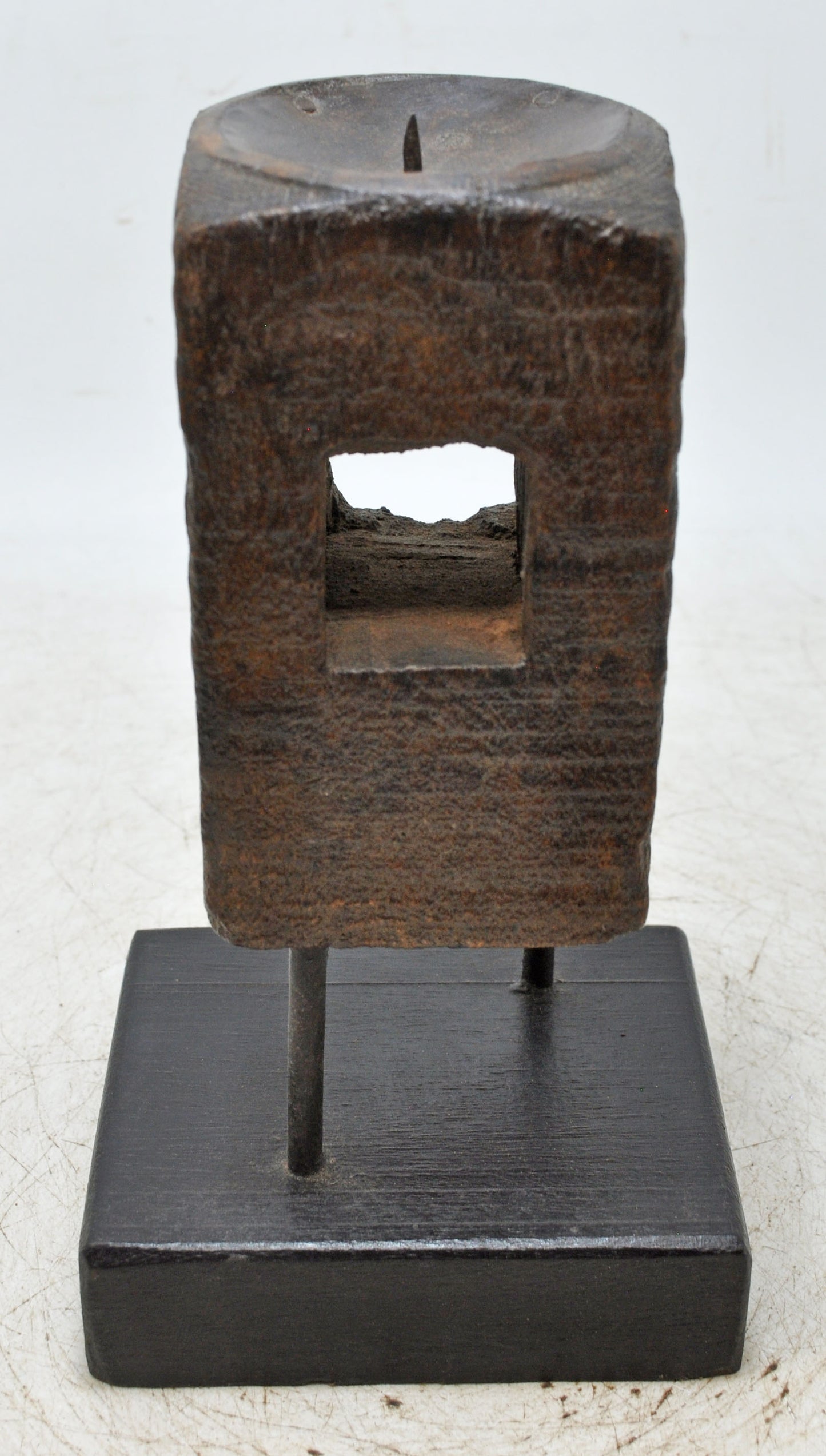 Antique Wooden Paga Candle Holder Stand Original Old Hand Carved Painted