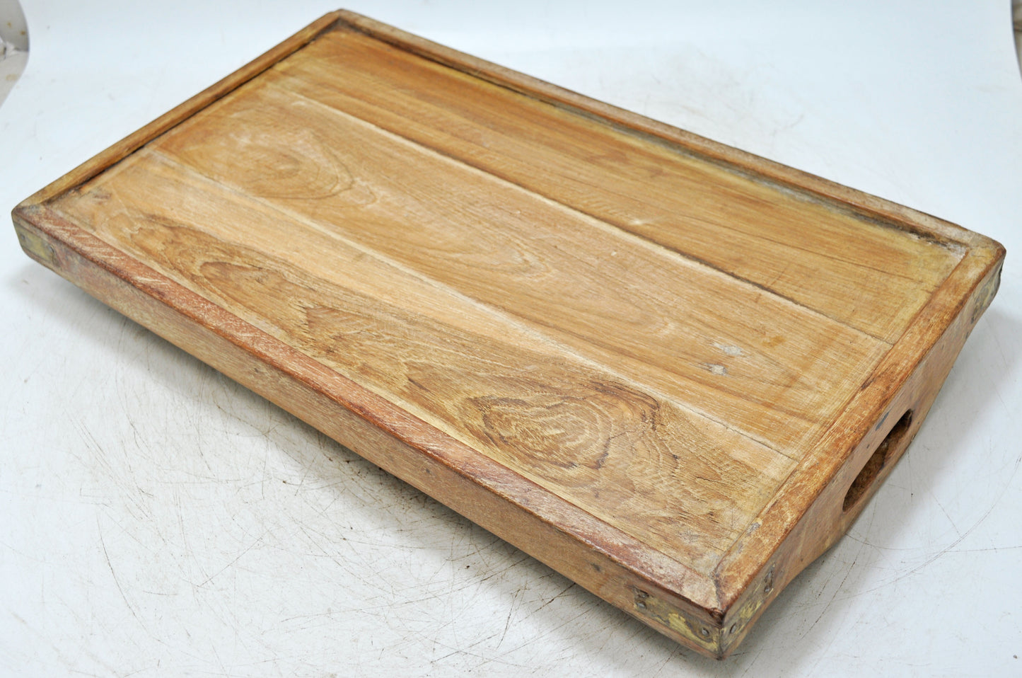 Antique Wooden Large Serving Tray Original Old Hand Crafted