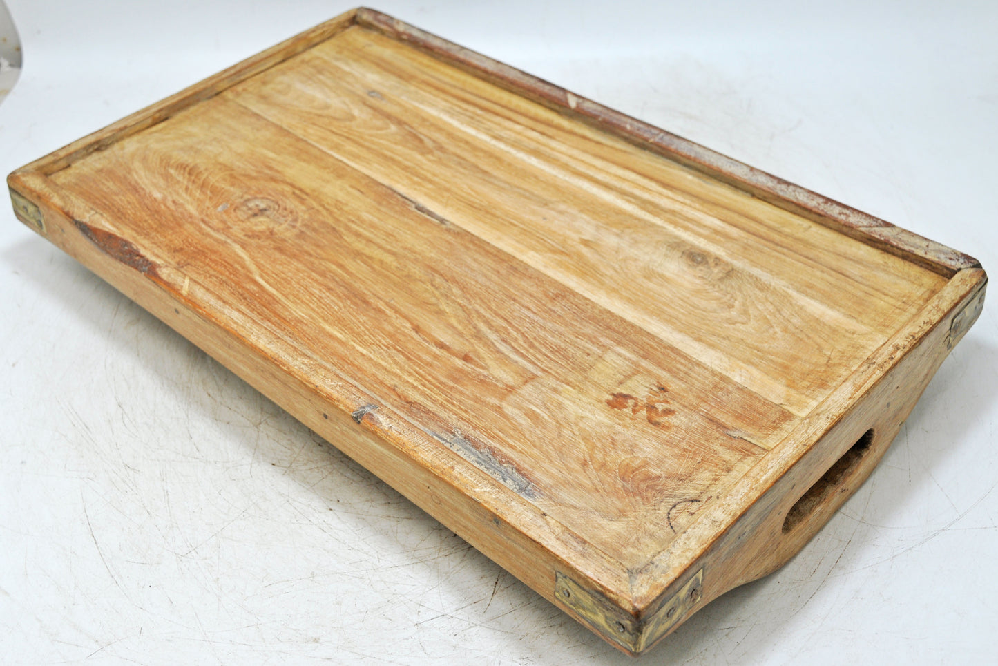 Antique Wooden Large Serving Tray Original Old Hand Crafted