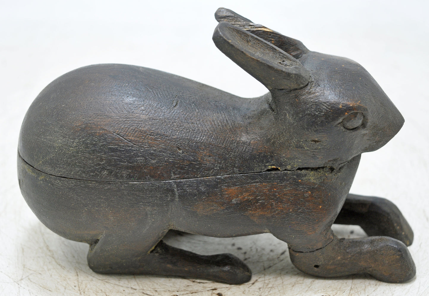 Vintage Wooden Rabbit Figurine Original Old Hand Carved