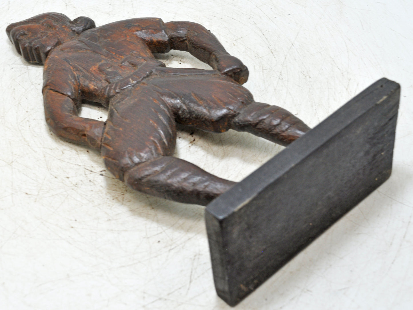 Antique Wooden Ethnic Village Man Figurine Original Old Hand Carved