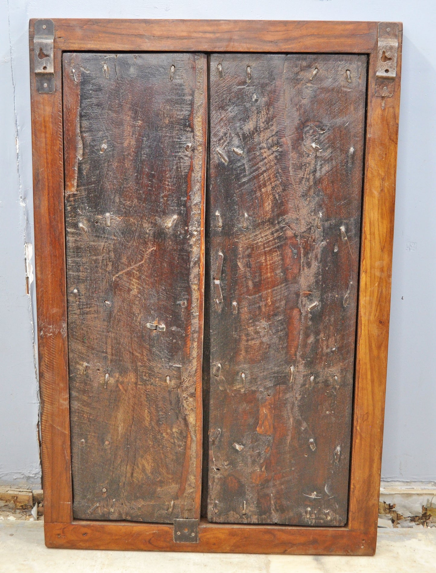 Antique Wooden Wall Décor Window Panel With Frame Original Old Fine Carved Heavy