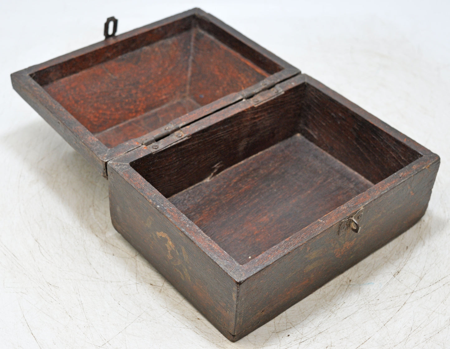Vintage Wooden Dome Shaped Storage Box Original Old Hand Crafted Painted