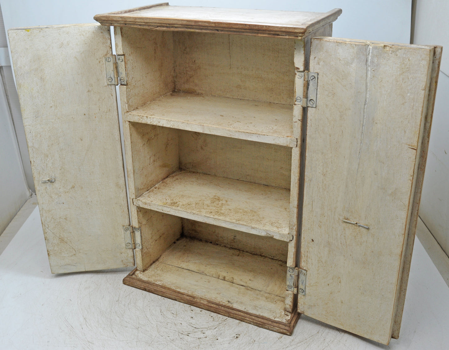 Vintage Wooden Mini Storage Cabinet Original Old Fine Hand Crafted Carved