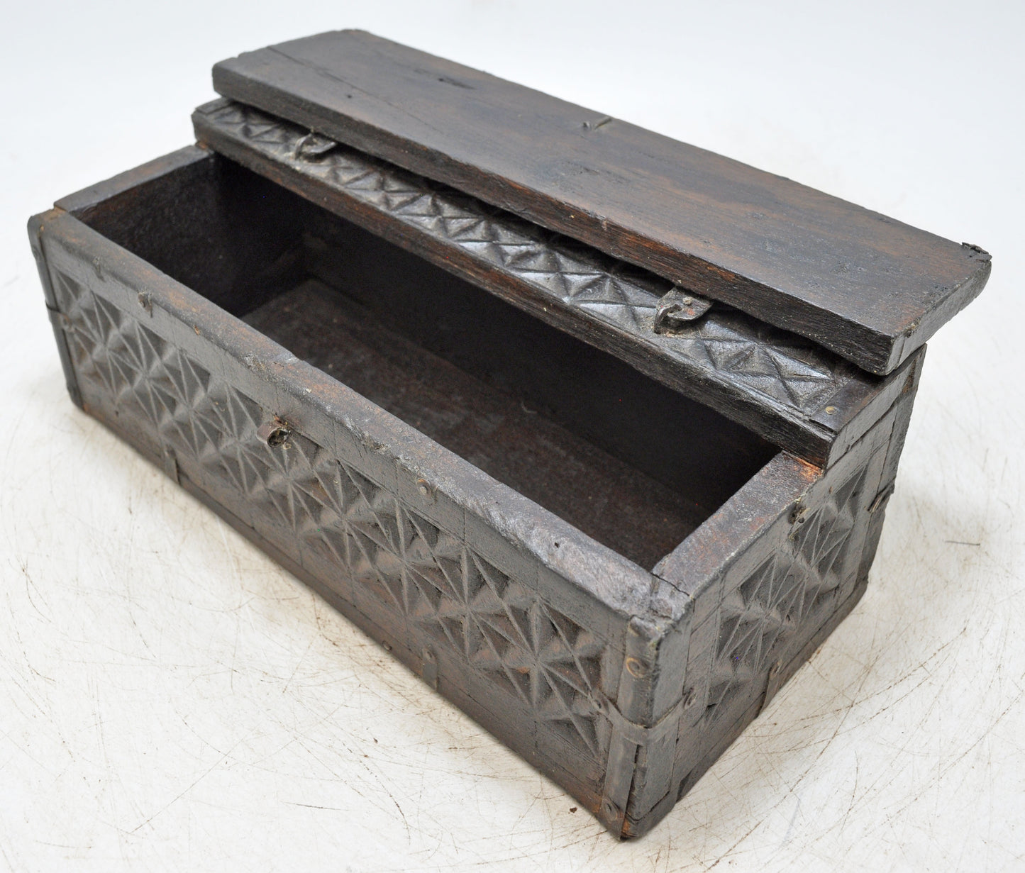 Vintage Wooden Storage Chest Box Original Old Fine Hand Crafted Carved