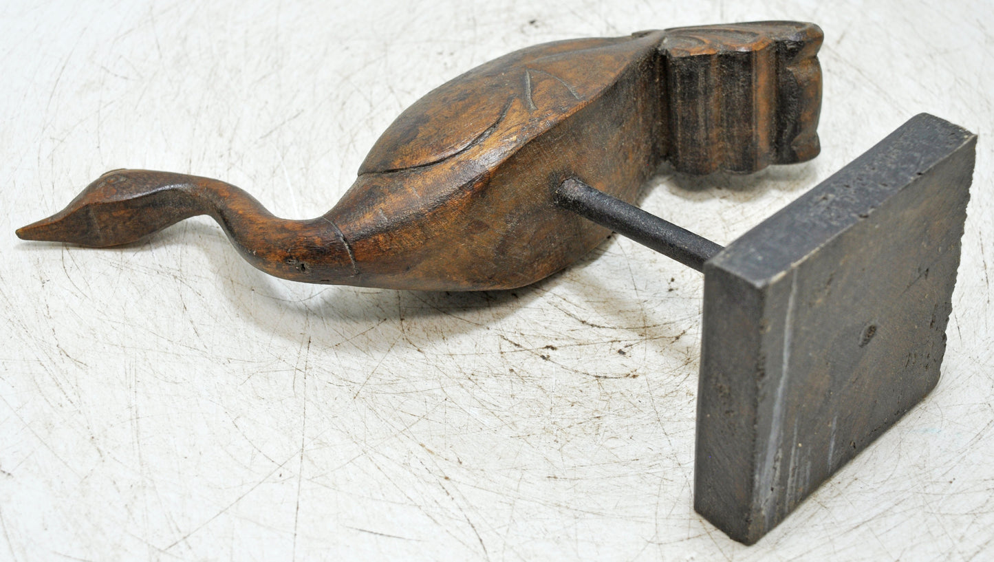 Vintage Wooden Bird Figurine Original Old Hand Carved