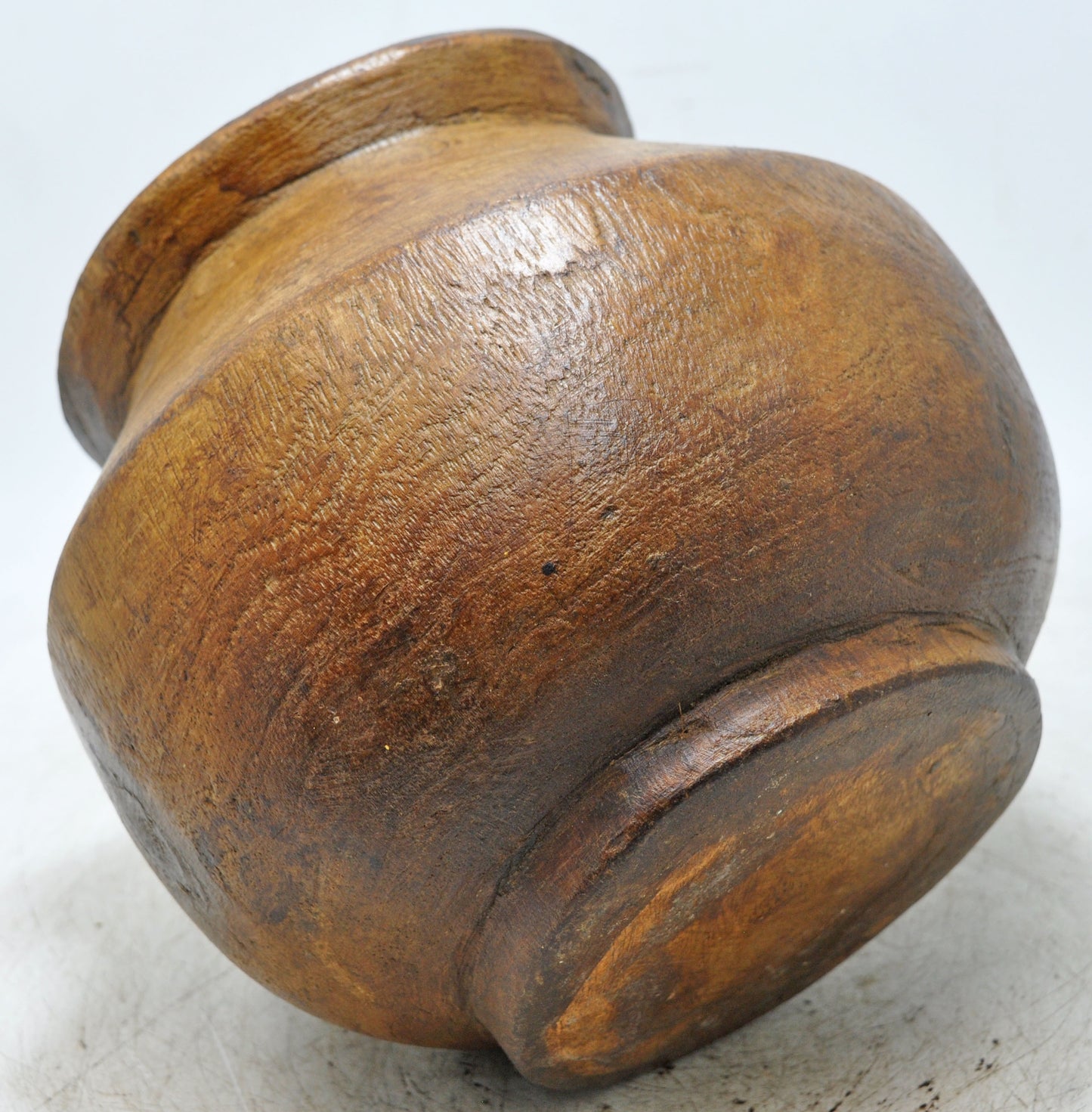 Antique Wooden Himalayan Water Storage Pot Original Old Hand Carved