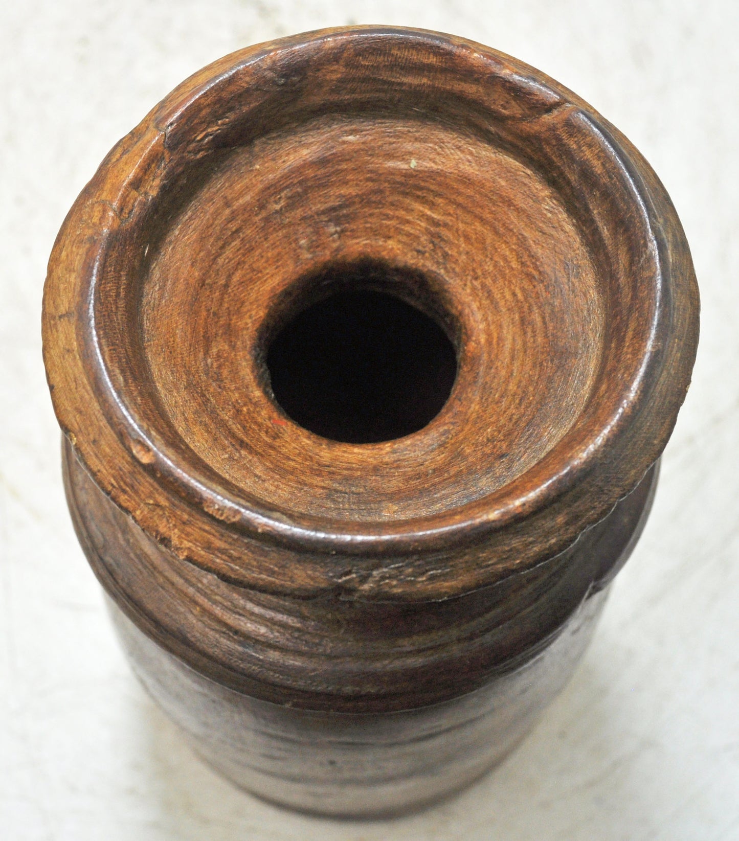 Antique Wooden Himalayan Water Storage Pot Original Old Hand Carved