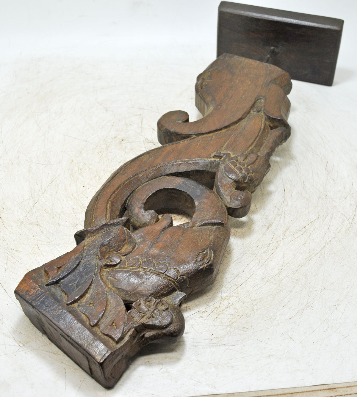 Antique Wooden Elephant Bracket Carving Panel Original Old Fine Hand Carved