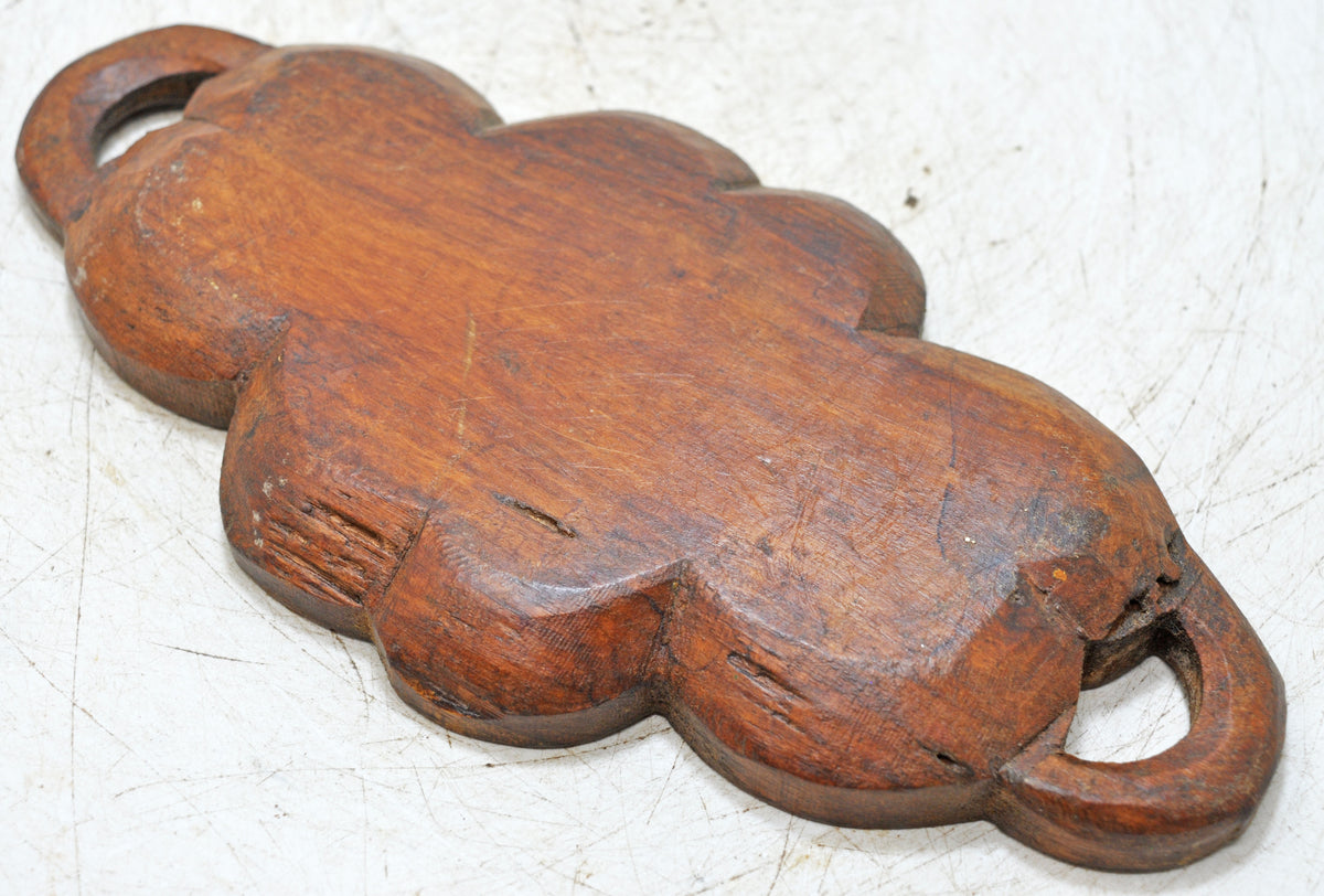 Vintage Wooden Floral Serving Tray Original Old Hand Carved
