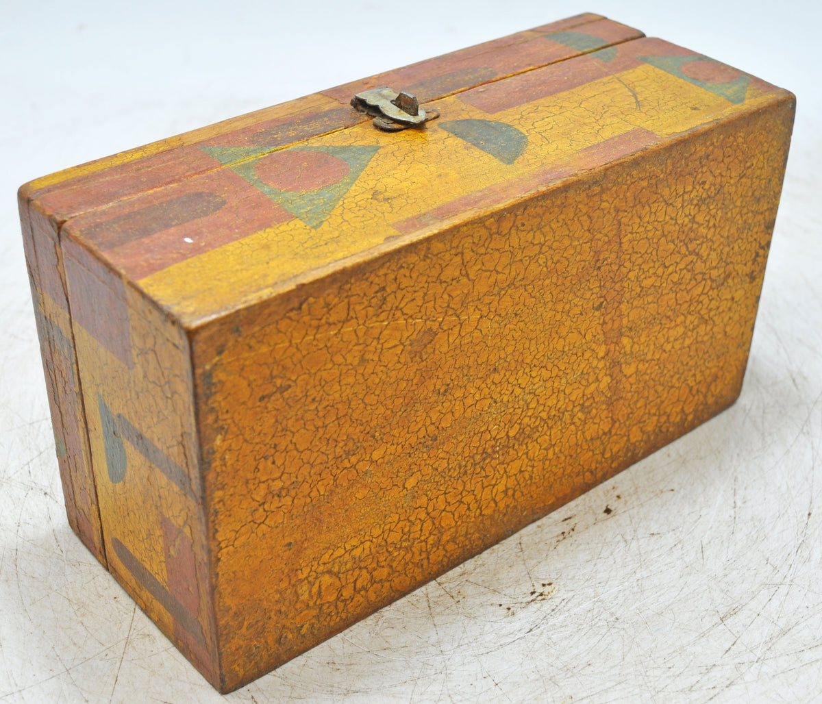 Vintage Wooden Storage Chest Box Original Old Hand Crafted Painted