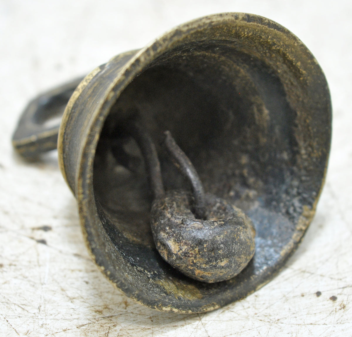 Antique Brass Hanging Temple Bell Original Old Hand Crafted Engraved