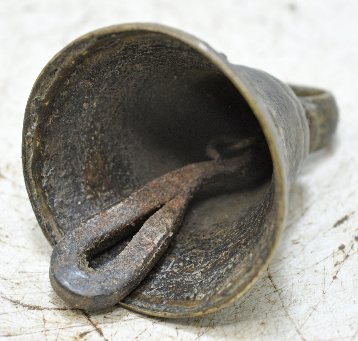 Antique Brass Hanging Temple Bell Original Old Hand Crafted Engraved