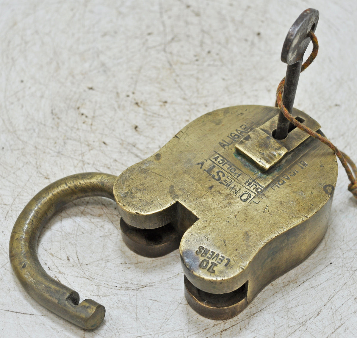 Antique Brass Pad Lock Original Old Hand Crafted Working With Key