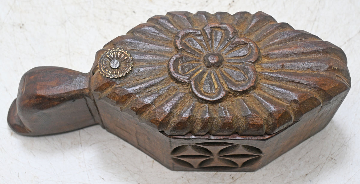 Antique Wooden Kitchenware Spice Box Original Old Hand Carved