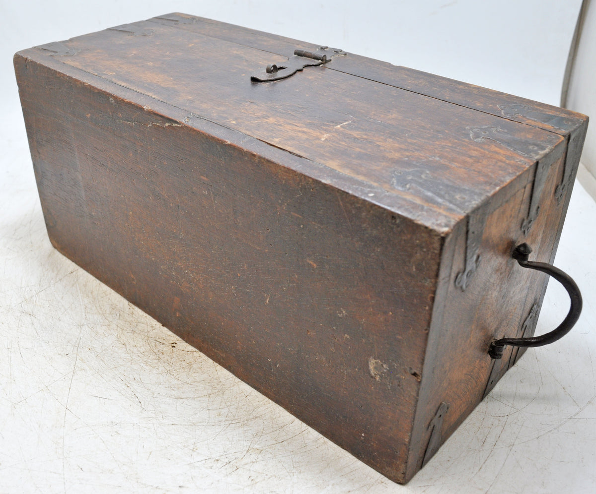 Vintage Wooden Long Storage Chest Box Original Old Hand Crafted Metal Fitted