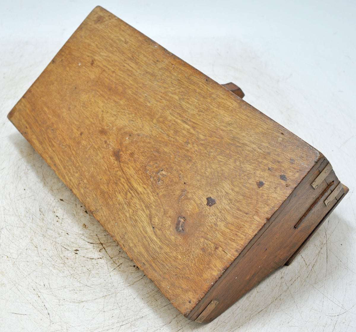 Vintage Wooden Pen Stationary Box Original Old Hand Crafted Brass Fitted