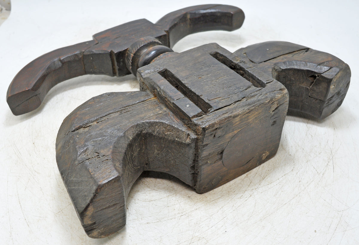 Antique Wooden Large Kitchenware Juicer Original Old Hand Carved
