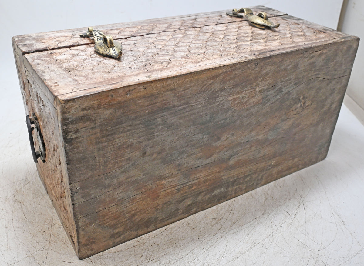Vintage Wooden Storage Chest Box Original Old Hand Crafted Fine Carved