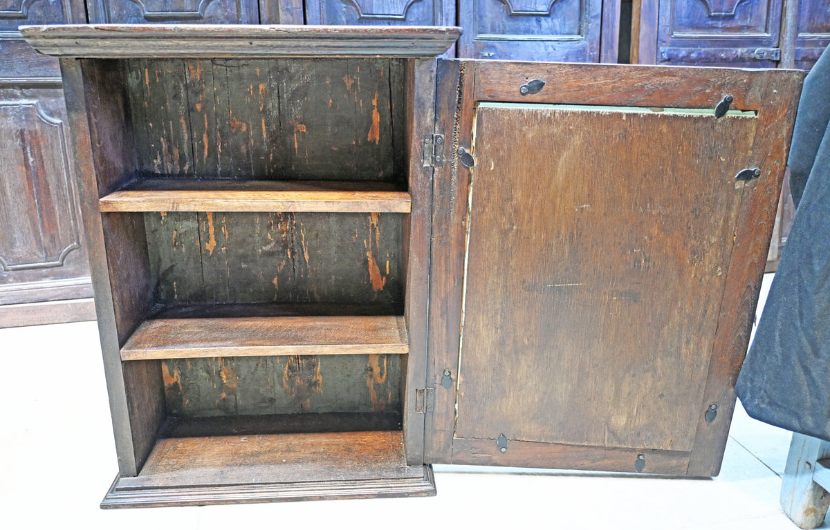 Vintage Wooden Wall Hanging Cabinet Box Original Old Hand Crafted