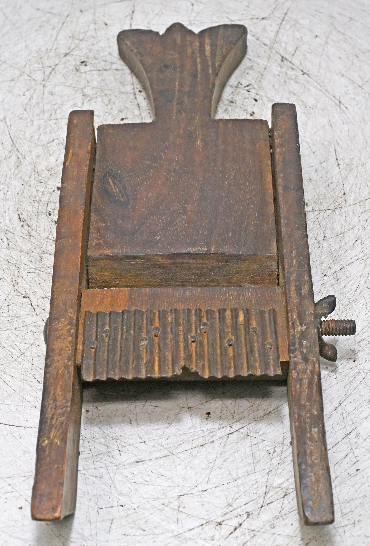 Antique Wooden Kitchenware Cutter Tool Original Old Hand Crafted