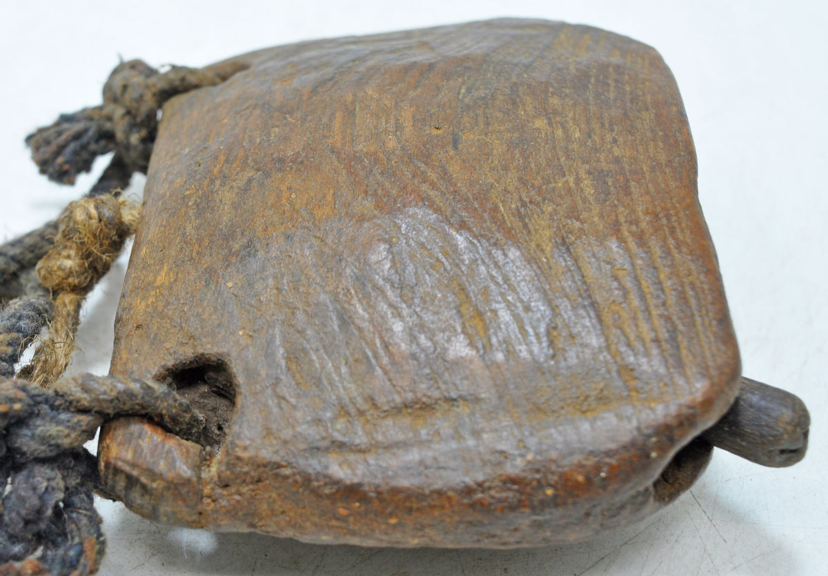 Antique Wooden Animals Cow Bell Original Old Hand Carved