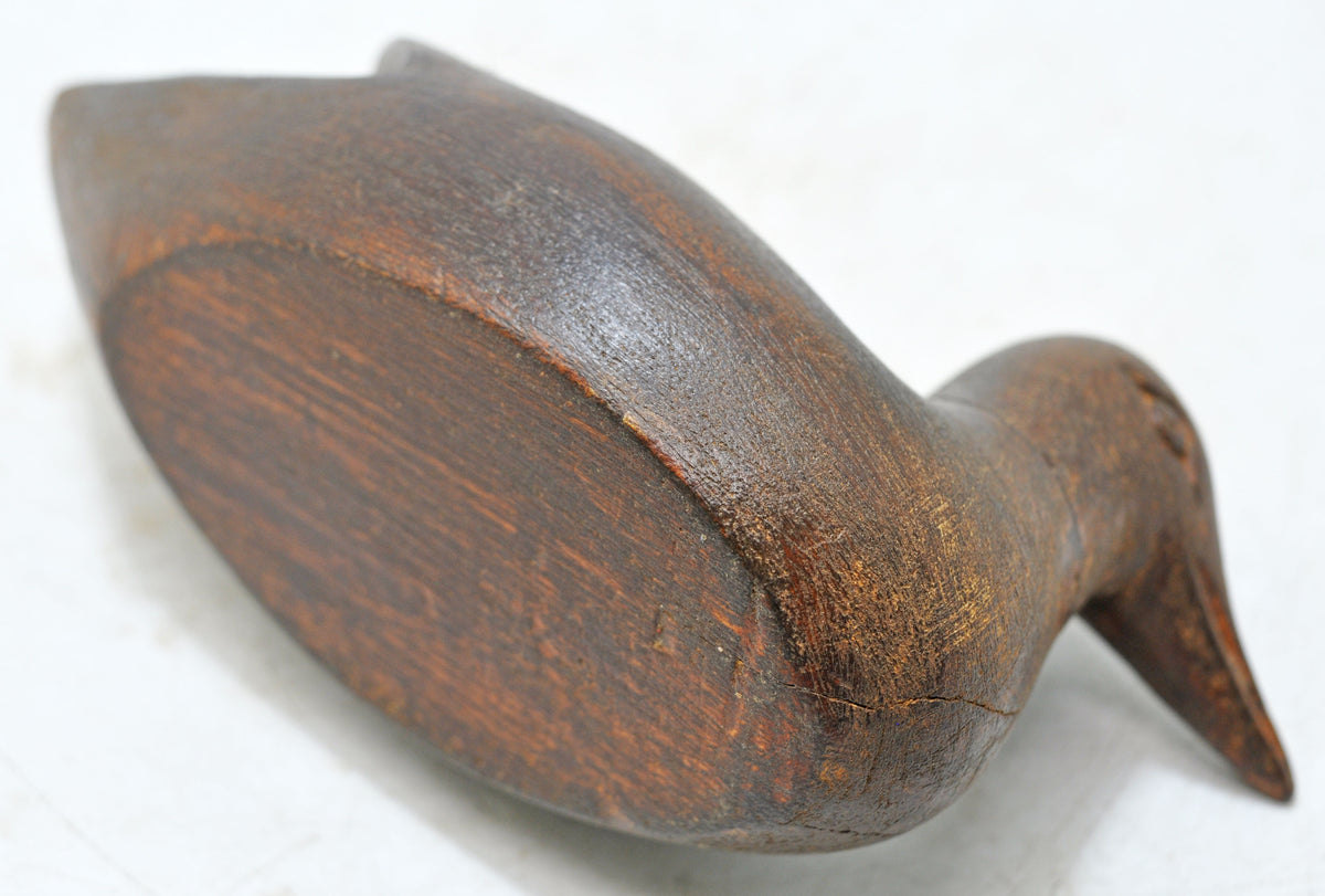 Vintage Wooden Duck Bird Figurine Original Old Hand Carved