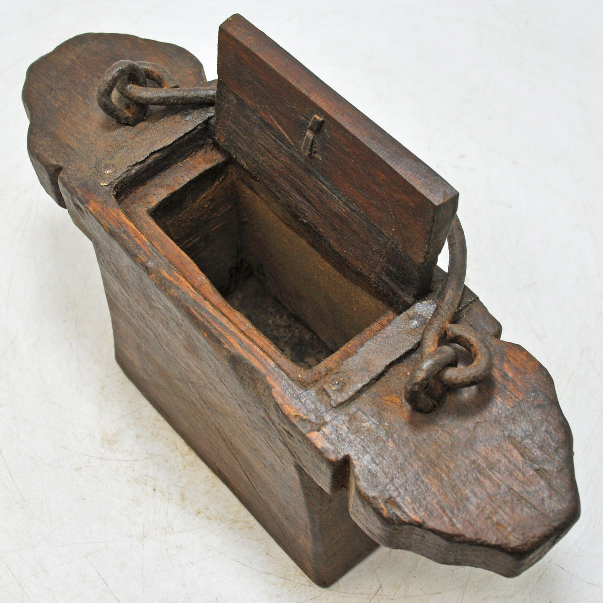 Antique Wooden Lanterns' Oil Pot Original Old Hand Carved