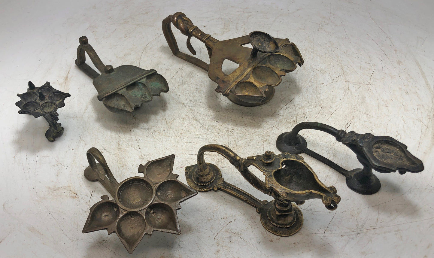 Set of 2 Brass Aarti Stands