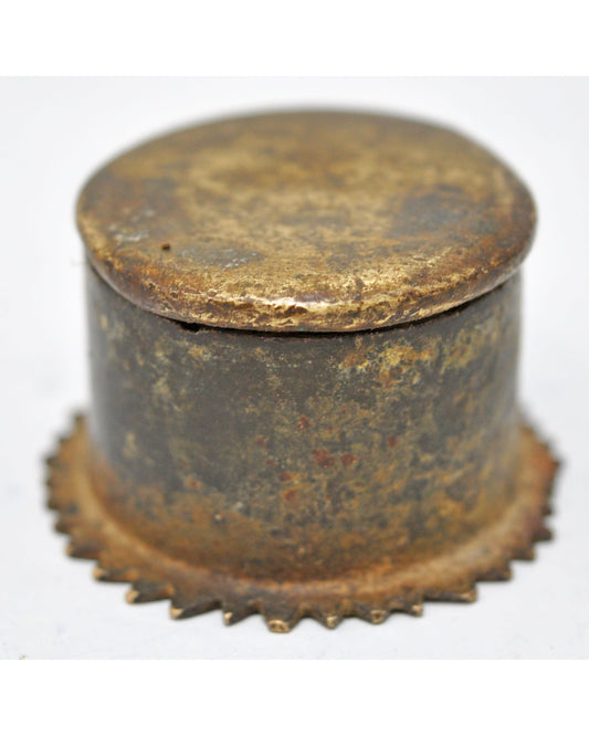 Antique Brass Small Kum Kum Powder Tika Box Original Old Hand Crafted Engraved