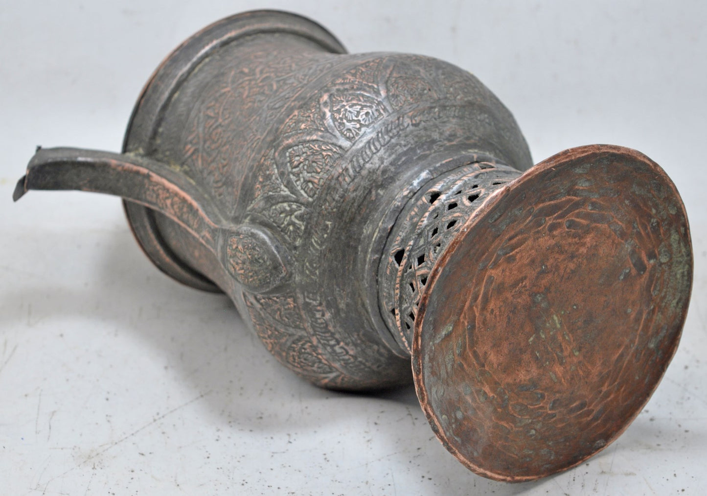 Antique Copper Large Size Kashmiri Tea Pot Kettle Original Old Very Fine Engraved