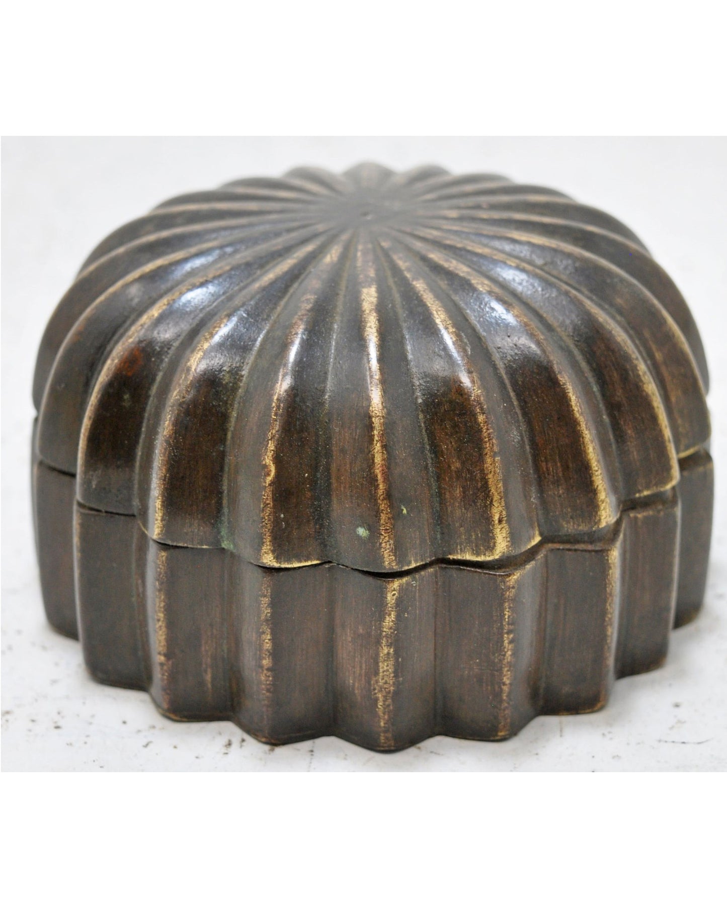 Antique Brass Melon Shaped Betel Nuts Supari Box Original Old Very Fine Quality