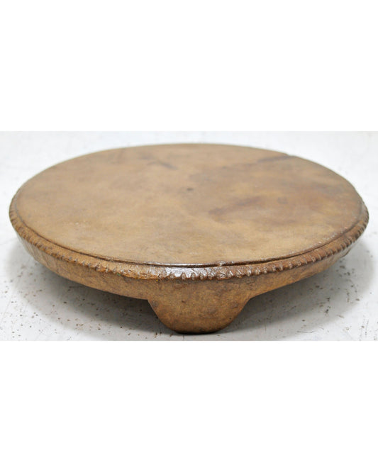 Antique Sand Stone Round Saffron Grinding Plate Original Old Hand Carved