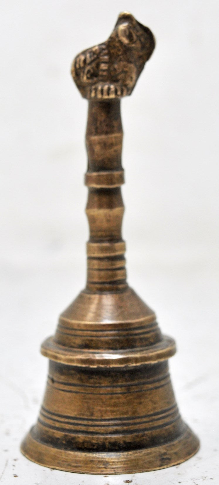 Antique Brass Holy Cow Temple Aarti Bell Original Old Hand Crafted Engraved