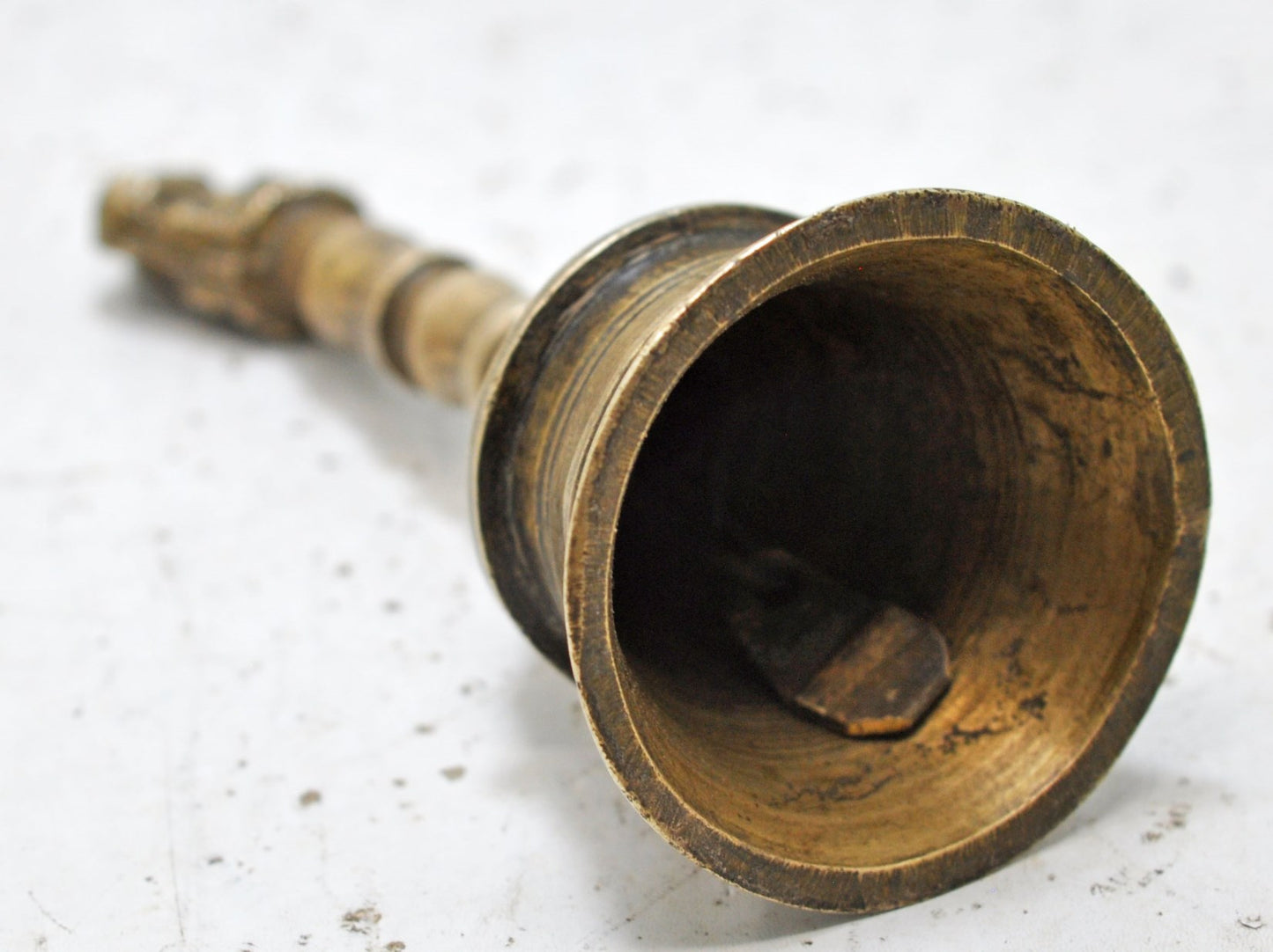 Antique Brass Holy Cow Temple Aarti Bell Original Old Hand Crafted Engraved